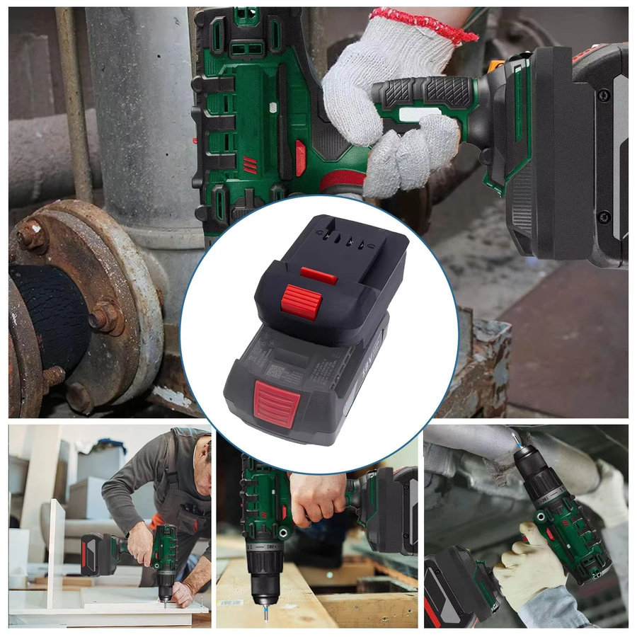 Adapter-Konverter für Makita 18 V Li-Ionen-Akkus auf Dewalt, Milwaukee und Parkside X20V Li-Ion Werkzeuge in Schwarz - Bild 5