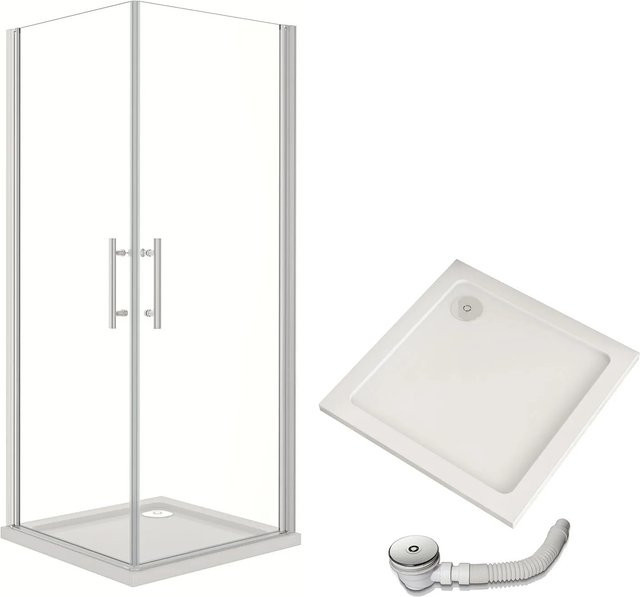 AICA Komplettduschkabine mit Duschwanne und Ablauf, B/T/H: 80 x 80 x 195 cm - Bild 1