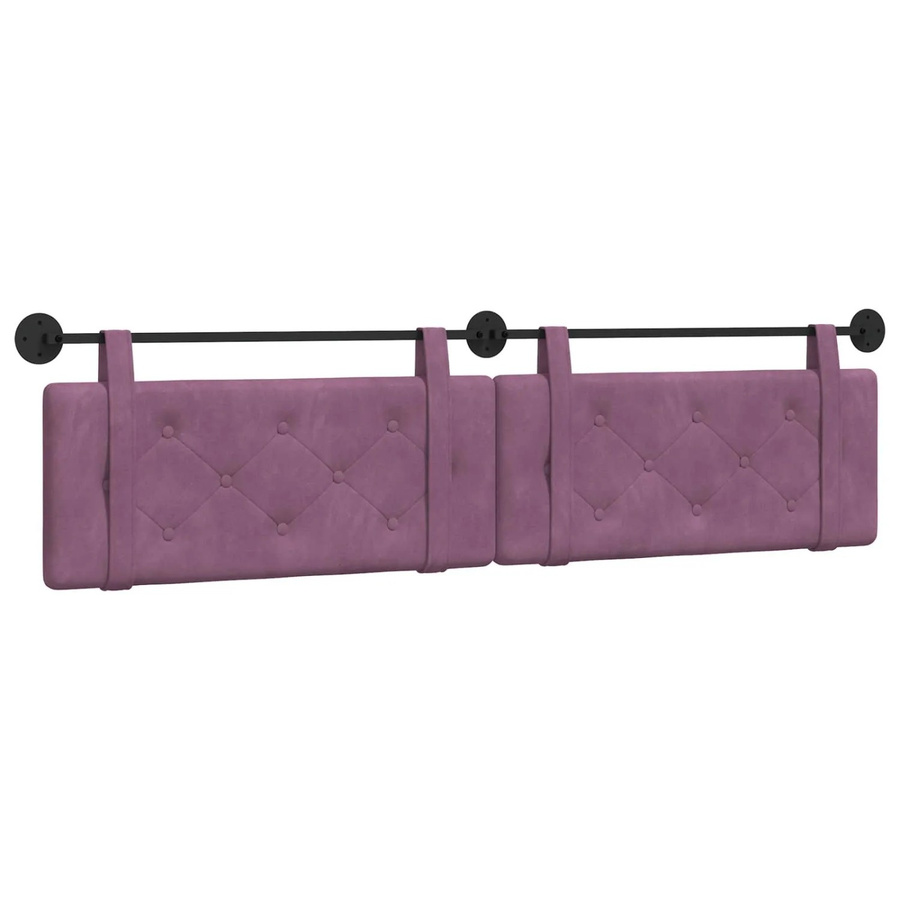 vidaXL Wandmontiertes Polsterpaneel aus Samt in Lila, B/H/T: 210 x 55 x 5 cm - Bild 2
