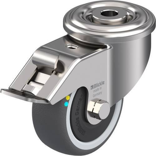 Blickle LEXR-PATH 80KFD-FI-ELS Lenkrolle mit Feststeller in Silber und Grau, Rad-Durchmesser: 80 mm, Tragfähigkeit: 100 kg - Bild 1