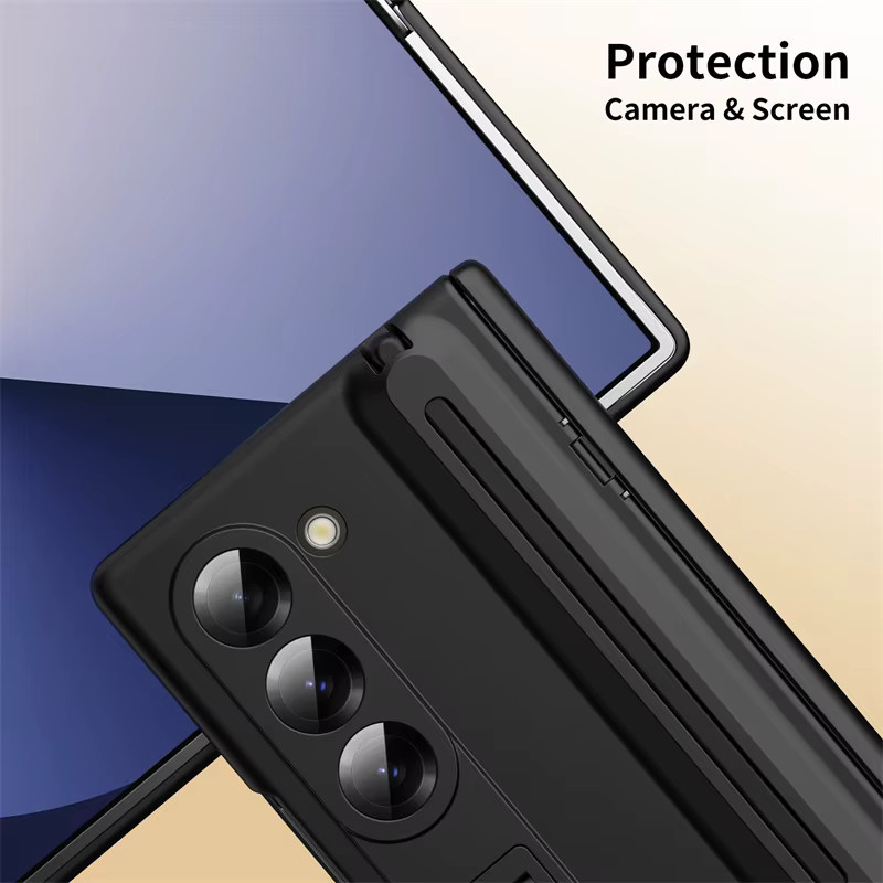 Luxus Scharnierschutz Hülle für Samsung Galaxy Z Fold 8 Ultra Z Fold 8 7 6 5 4 mit Stylus und Ständer in Blau - Bild 3
