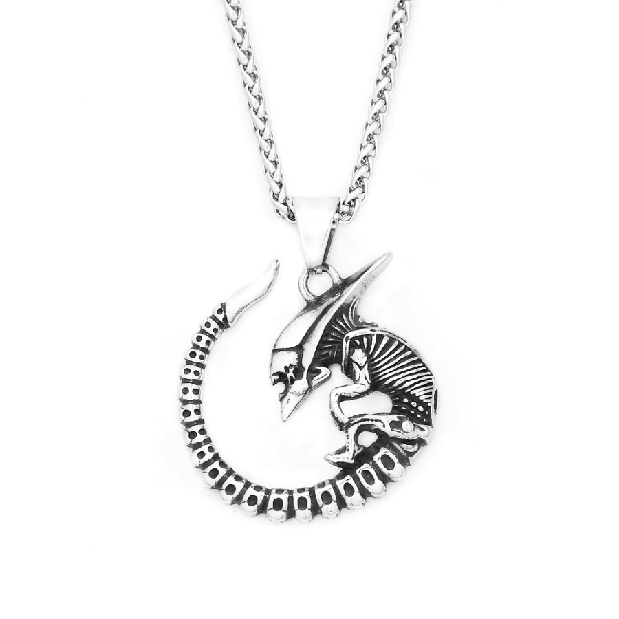 NORTHMAN Halskette, Alien Anhänger, Edelstahl, Silber, Unisex - Bild 5