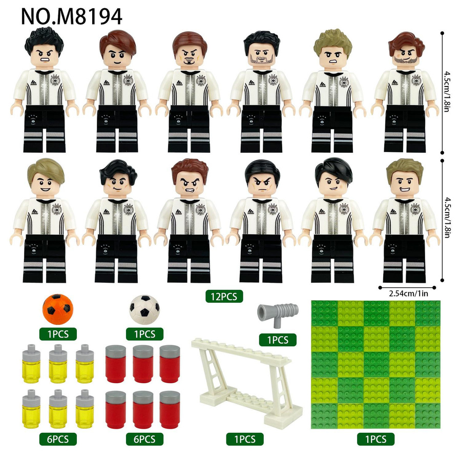 ZMM TOYS Weltmeisterschaft Berühmte Fußballspieler Figur Mini Action Baustein Modell Spielzeug ab 7-12 Jahren - Bild 2