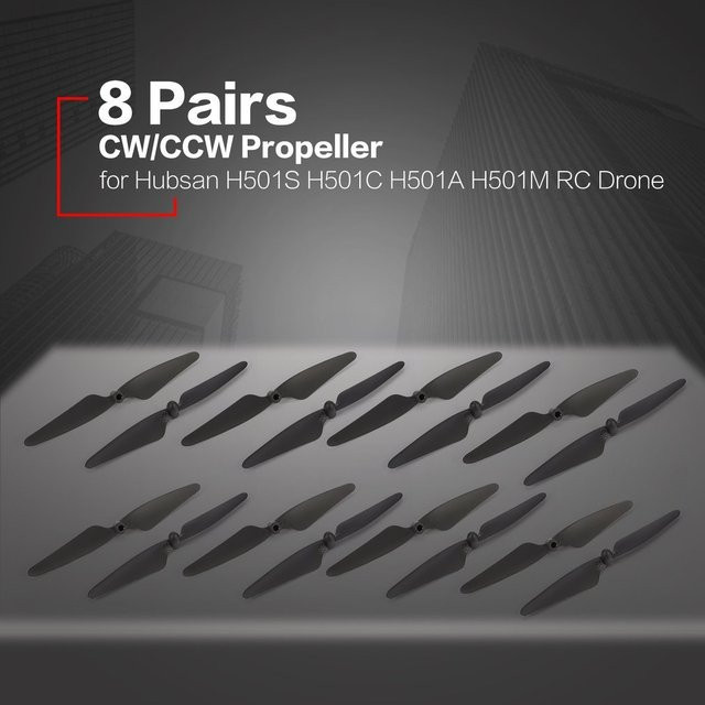 8 Paar Propeller Set in Schwarz für Hubsan H501S H501C H501A H501M 501 CW/CCW Quadcopter Ersatzteile - Bild 1