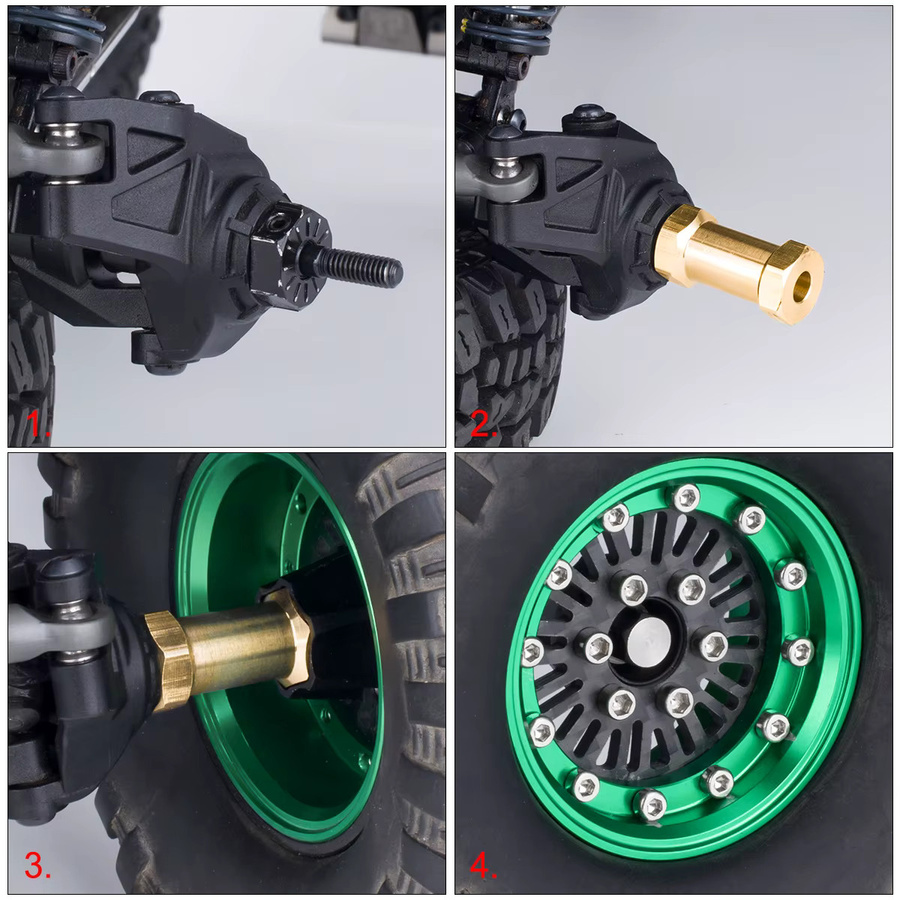 MALOM RC Rad Hex Erweiterte Adapter Combiner, 4-teiliges Set, 1:10 - Bild 3