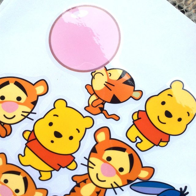 Potdemiel Winnie the Pooh Dekorative PVC Aufkleber Transparent mit Ferkel und Tiger wasserdicht und ölbeständig - Bild 1