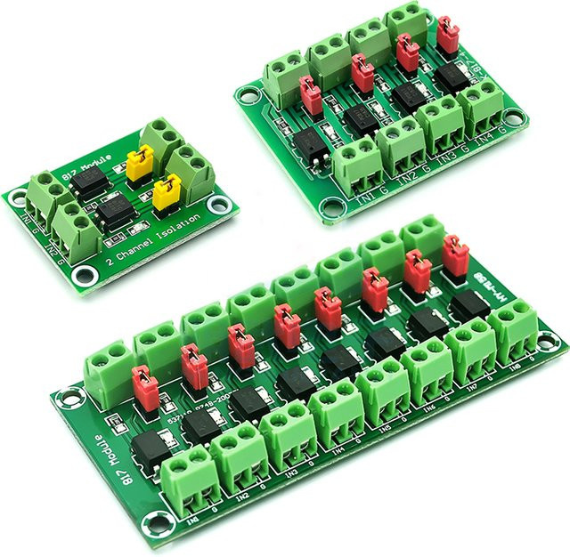 Si Tai&SH PC817 Optokoppler-Isolationsplatine als 2, 4 oder 8-Kanal-Spannungswandler-Adaptermodul in Grün, 3,6–30 V, fotoelektrisch isoliertes Treiber-Modul - Bild 1