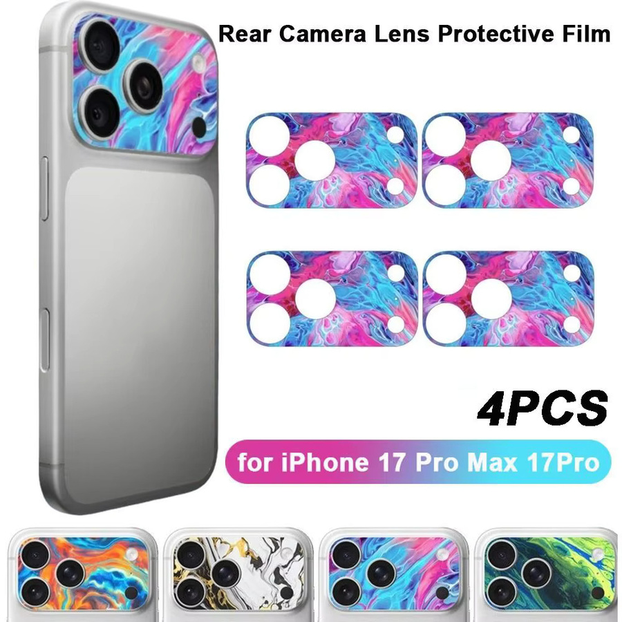 4er-Set Kamera-Schutzfolien für iPhone 17 Pro Max und iPhone 17 Pro, mattiert und kratzfest, Multicolor - Bild 2