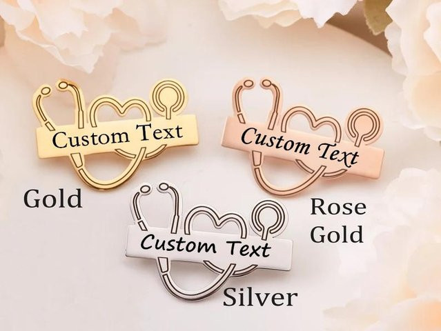 Brosche Edelstahl, Silber, Unisex - Bild 1