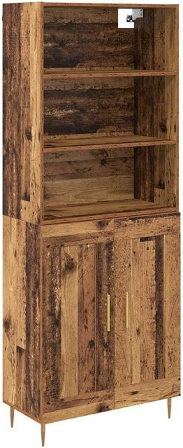 vidaXL Highboard Altholz in Braun aus Holzwerkstoff mit internen Regalen, B/T/H: 69,5 x 34 x 180 cm - Bild 1