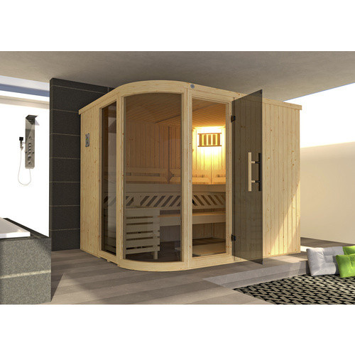 WEKA Designsauna Sara 2 Bio mit Ofen 9,0 kW in Beige, B/H/T: 244 x 199 x 194 cm - Bild 4