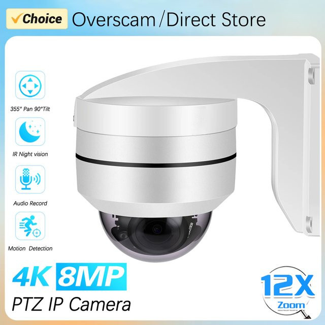 NINIVISION PTZ Dome IP Überwachungskamera mit 8MP 4K Auflösung, 10x optischem Zoom, PoE, IP66 Outdoor-Schutz, Nachtsicht und Bewegungserkennung in Weiß - Bild 1