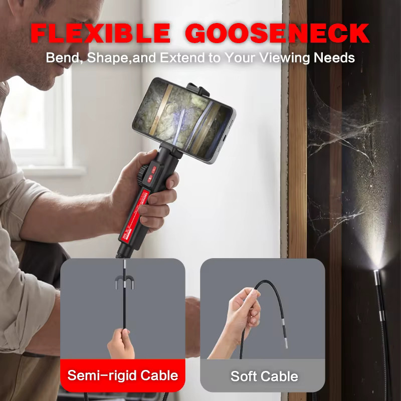 LAFOCH Industrielles Zweiwege-Gelenkendoskop mit 360 Grad Rotation, 6,2mm Endoskop-Inspektionskamera mit Licht für iOS und Android, Schwarz - Bild 4