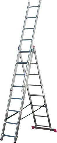 Krause Vielzweckleiter CORDA aus Aluminium, silberfarben, 24 Sprossen, Höhe: 225 cm, Breite: 50 cm, Tiefe: 15 cm - Bild 1