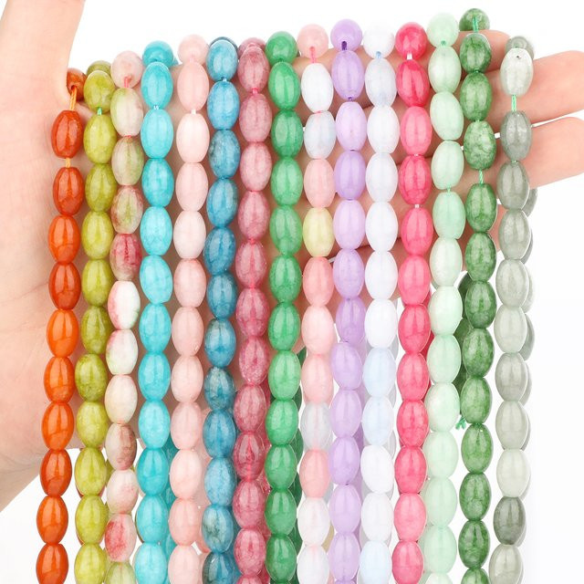 xilitata Perlen Turmalin Morganit Apatit Jade, Reisform, Bunt, Unisex - Bild 1