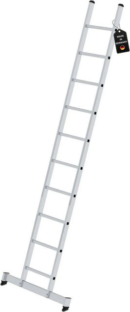 PROREGAL Sprossen-Anlegeleiter mit Traverse und 10 Sprossen in Silber - Bild 1