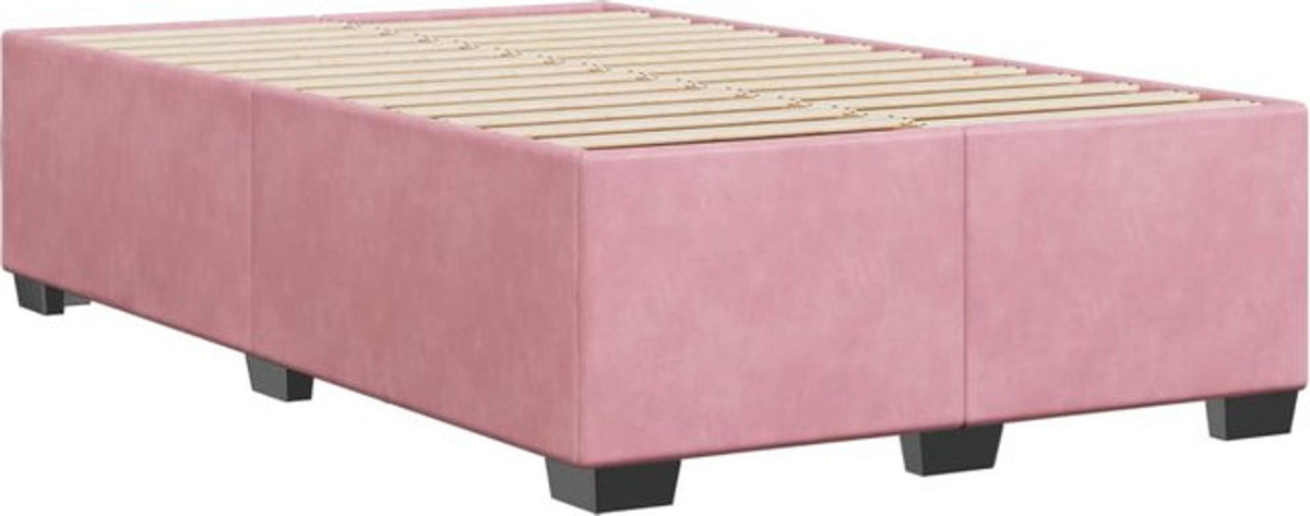 vidaxl Polsterbett aus Samt in Rosa B/T/H: 120 x 190 x 46 cm - Bild 1