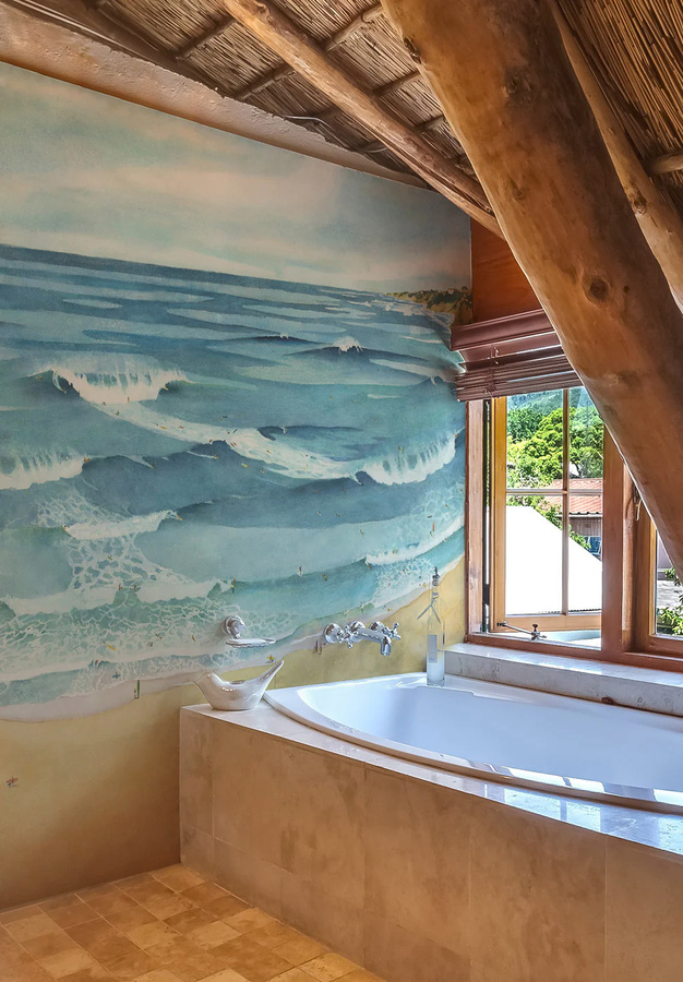 Isidore Leroy Mural Surf Landes Wandtattoo in Blau und Gelb im maritimen Sommer-Design - Bild 2