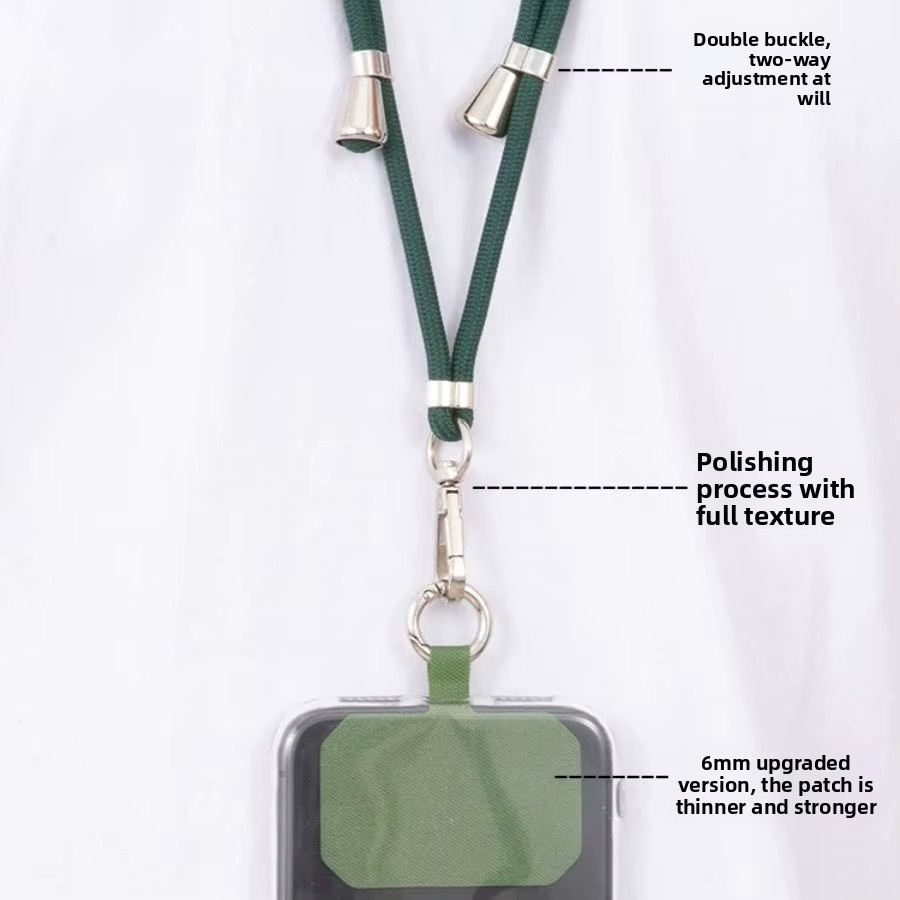 Xyu Modisches Universelles Handy-Umhängeband als dehnbares Halsband und Crossbody-Handyhalter für Smartphones in Schwarz und Grün - Bild 2
