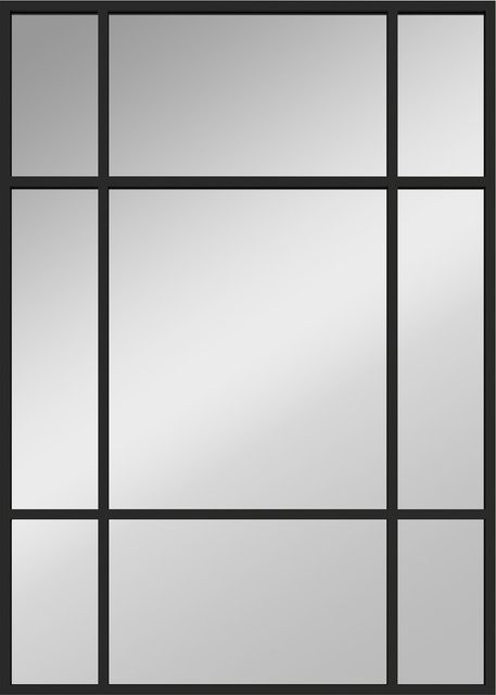 HOMCOM Wandspiegel Schwarz mit Metallrahmen, rechteckiger Dekorspiegel für Schlafzimmer und Badezimmer, Breite: 50 cm, Höhe: 70 cm - Bild 1