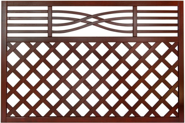 Vorgartenzaun Malaga mit Gitter von Andrewex aus Nadelholz in Braun, B: 120 cm, H: 180 cm - Bild 1