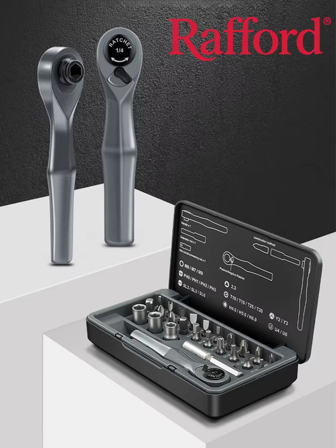 Rafford 25-in-1 Multifunktionales Ratschenschlüssel und Schraubendreher-Set Professionelles Reparaturwerkzeug-Set für DIY-Projekte - Bild 6