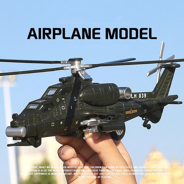 MAKEDA CAIC Z-10 Flugzeug Modell Legierung mit Sound und Licht Green - Bild 1