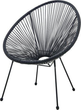Möbilia Gartensessel aus Kunststoff und Metall in Schwarz, Breite: 73 cm, Höhe: 88 cm - Bild 1