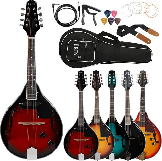 IRIN A Style Elektrische Mandoline 8-saitige Gitarre in Blau inklusive Zubehörset mit Tasche, Capo und Gurt - Bild 1