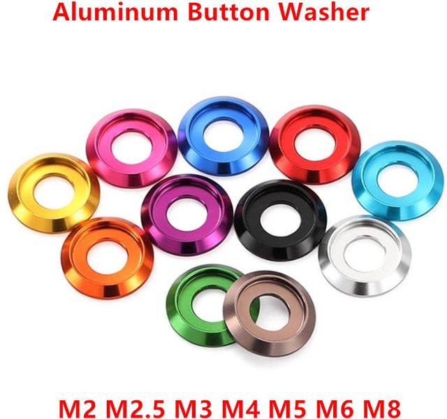 Xyfster Aluminium Flachkopfscheiben für Halbrundkopfschrauben in Mehrfarben (M2 bis M8) - Bild 1