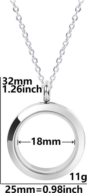Binchi Outdoor Product Halskette, Medaillon-Anhänger, Edelstahl, Silber, 60cm, Unisex - Bild 1