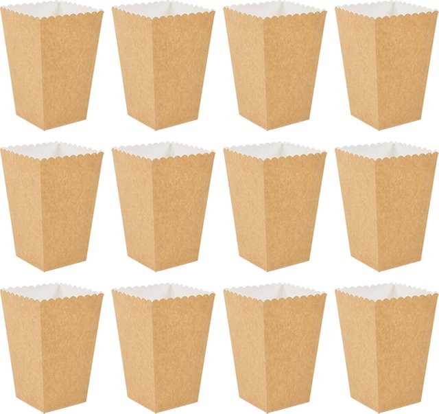 24 Stück ZQNYCY Popcorn Boxen aus Kraftpapier in Braun für Party und Filmabend - Bild 1