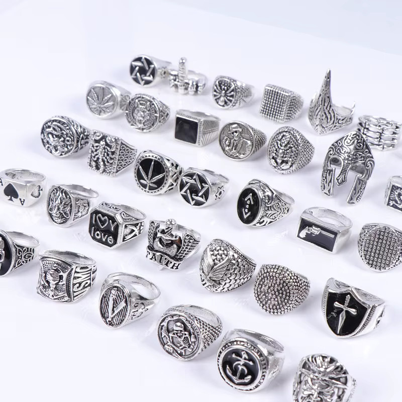 Ringe Punk Vintage, Silber, Unisex - Bild 2