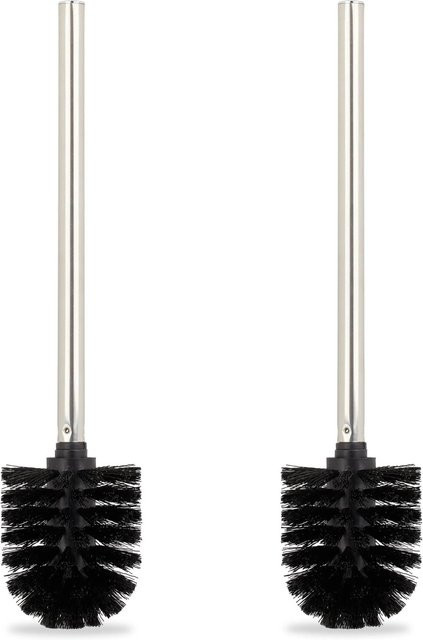 Relaxdays Toilettenbürsten 2er Set aus Kunststoff und Metall in Schwarz, Höhe: 36 cm, Breite: 8 cm - Bild 1