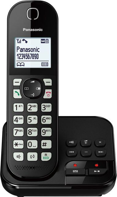 Panasonic KX-TGC460GB Schnurlostelefon mit Anrufbeantworter und Rufnummernanzeige in Schwarz - Bild 1