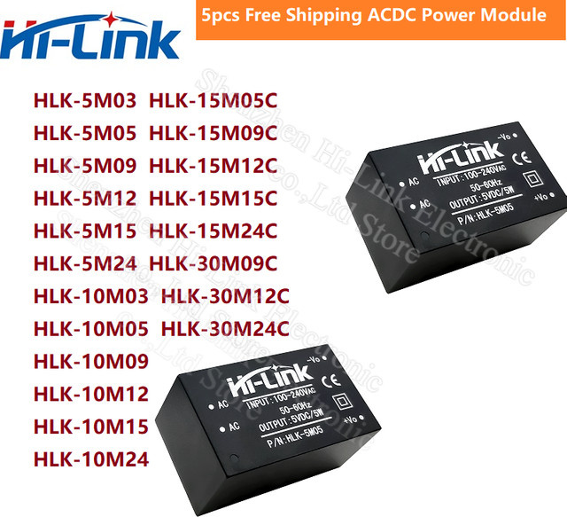 bibikoo AC-DC Isoliertes Stromversorgungsmodul in Schwarz (5er-Set) - Bild 1