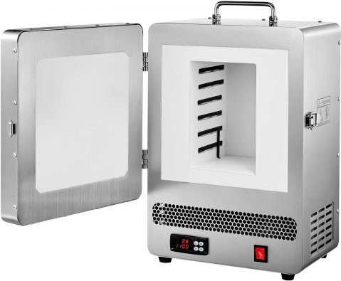 VEVOR Elektrischer Schmelzofen 1650W Digitaler Brennofen aus Edelstahl in Silber mit PID-Temperaturregelung für Wachsausschmelzguss, Ton, Metallglühen und Keramik bis 1200 Grad Celsius - Bild 1