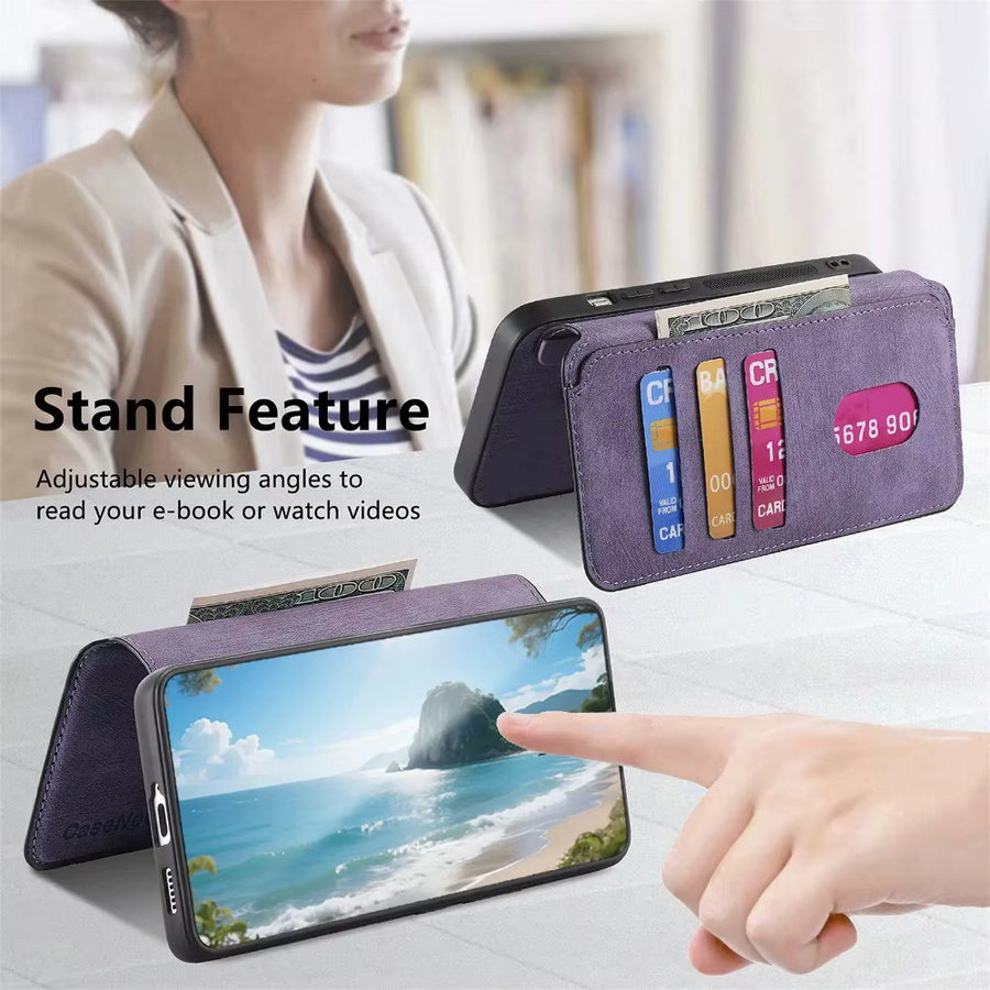 Luxus 2-in-1 Lederhülle mit magnetischer Funktion und kabellosem Laden für Xiaomi 17T Pro 5G und Xiaomi 17T in Purple - Bild 3