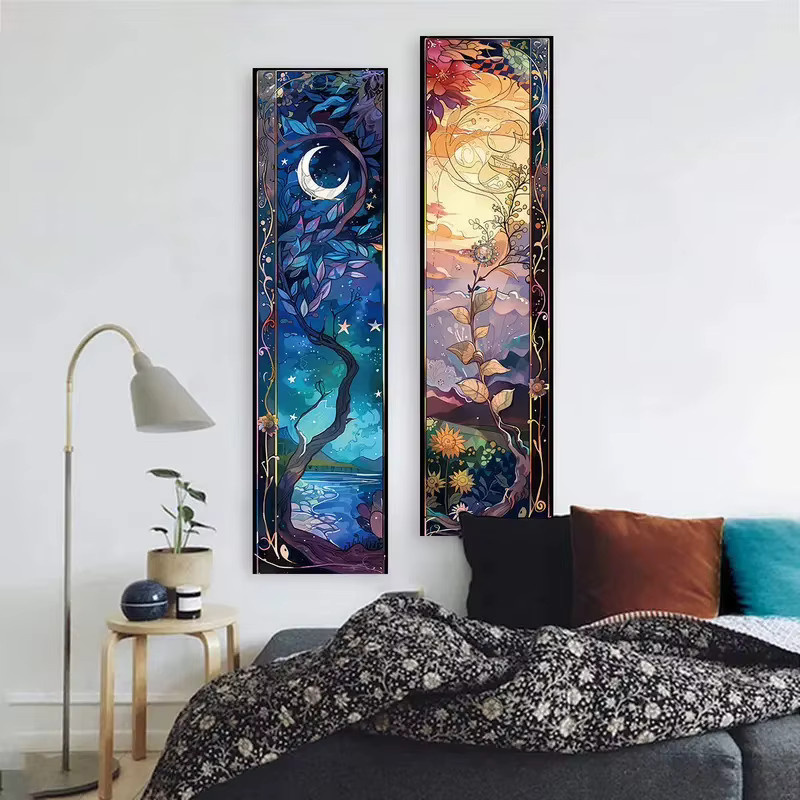 VIKAMA Bohemian Tree Of Life Wandteppich in Multicolour mit Sonne, Mond und floralen Elementen - Bild 2