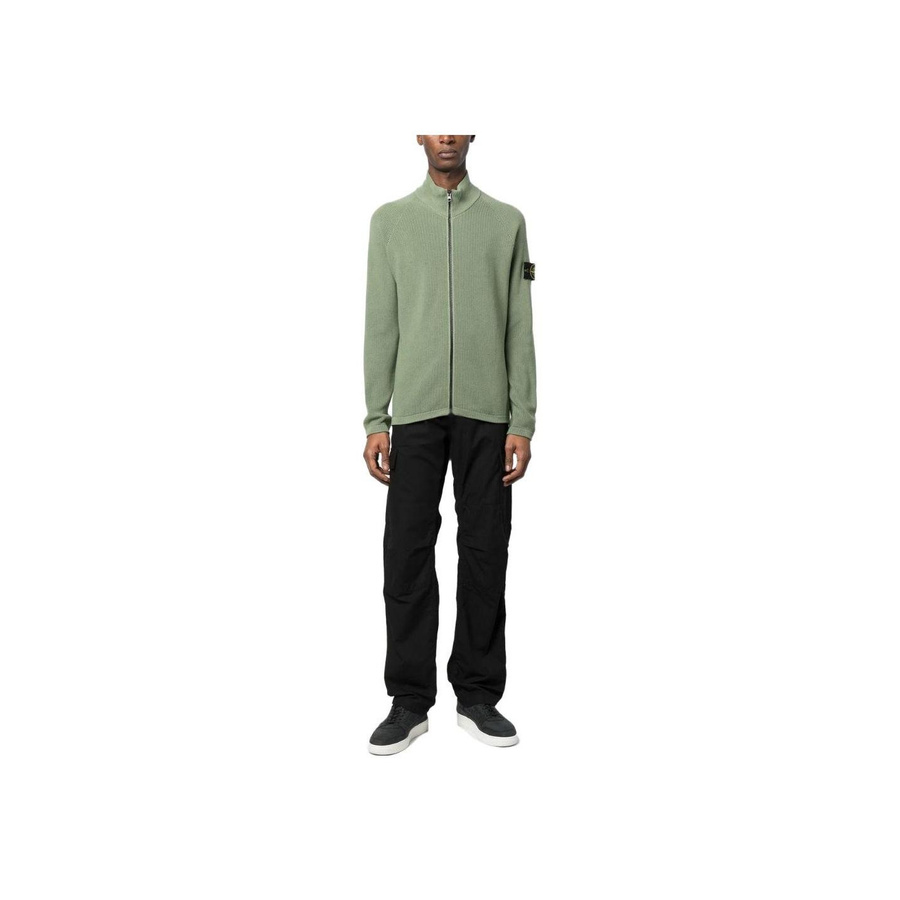 Stone Island Strickpullover, Stehkragen, Reißverschluss, Olivgrün, Herren, XL - Bild 2