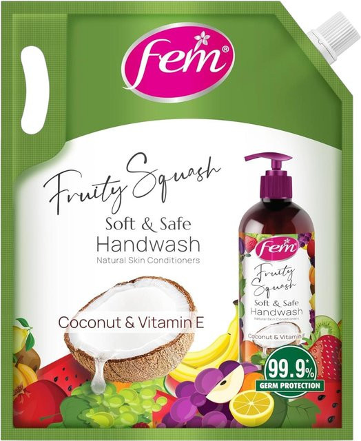 Dabur Fem Fruity Squash Handseife, 1500 ml, Vitamin E - Bild 1