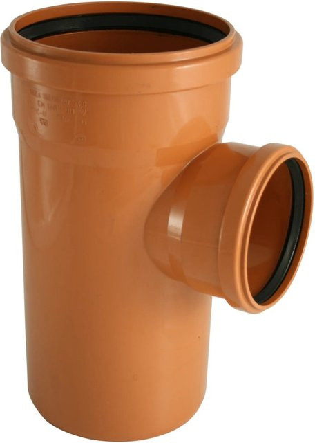 Marley Kanalgrundrohr-Einfachabzweig 87,5 Grad DN 125/110 in Orange - Bild 1