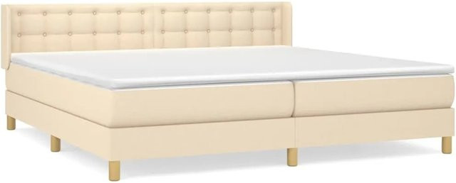 vidaXL Boxspringbett Hybrid mit Matratze und Taschenfederkern in Creme, B/T/H: 203 x 203 x 78 cm - Bild 1