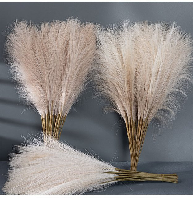 20er Set Uflower Künstliches Pampa Gras in Beige für Boho Dekoration und Hochzeiten, Höhe: 42 cm - Bild 1