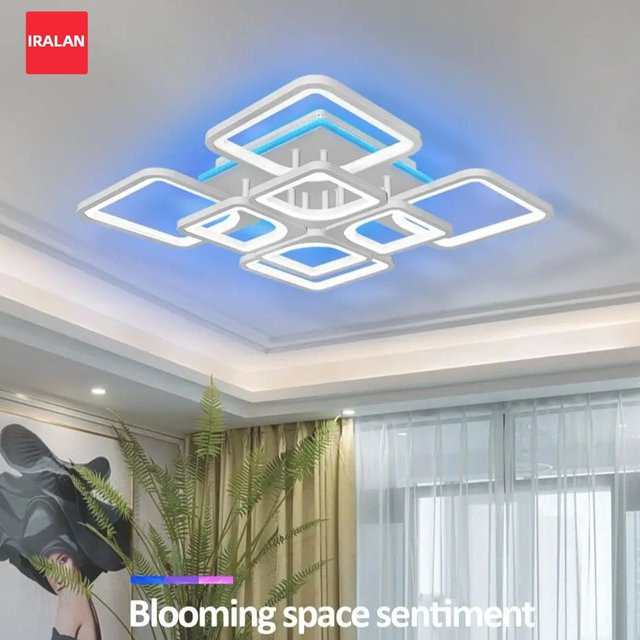IRALAN Nordic LED Deckenleuchte in Weiß, dimmbar mit Fernbedienung und App-Steuerung für Wohnzimmer und Schlafzimmer - Bild 1