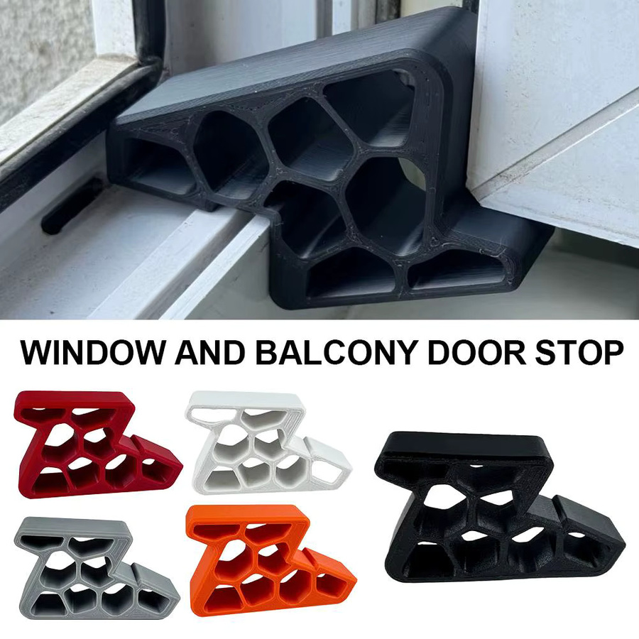 Robuster Fenster- und Türstopper in Orange mit Schienenverriegelung als rutschfester Anti-Wind-Halter zur einfachen Installation - Bild 3