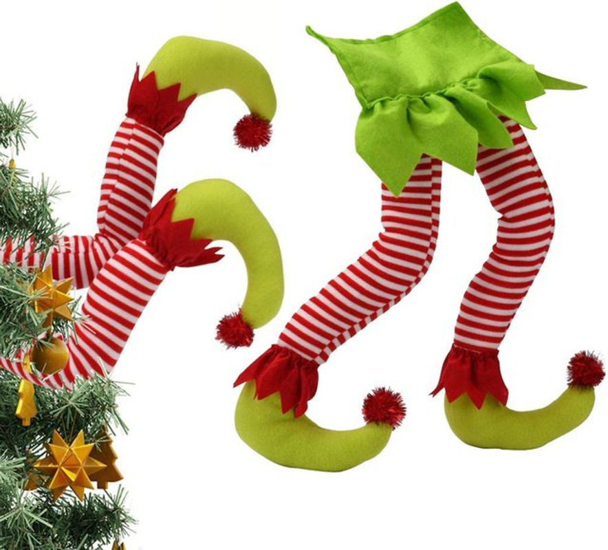 TOMTOP JMS Weihnachtself als hängende Weihnachtsdekoration aus Textil, mehrfarbig - Bild 1