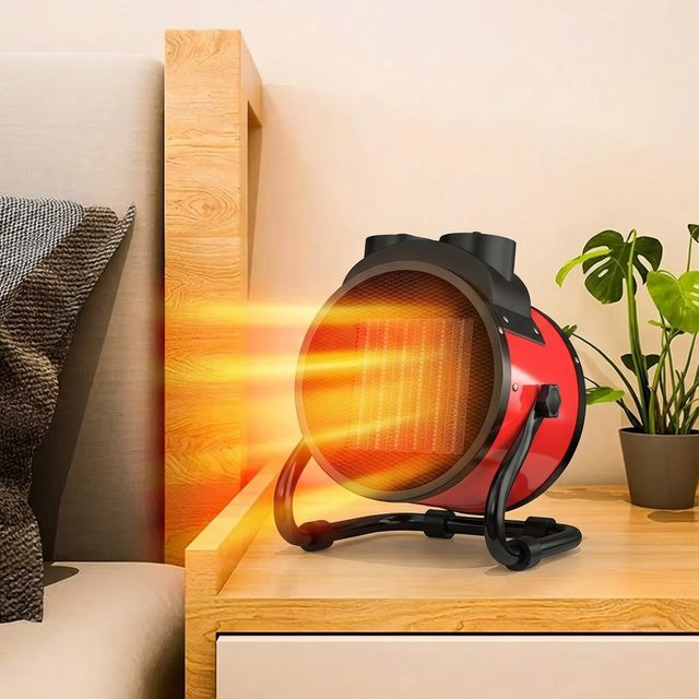 NOCCLILI Tragbarer Elektroheizer mit Ventilator, 2000 W, Rot, mit Thermostat, Überhitzungsschutz und Kippschutz - Bild 1
