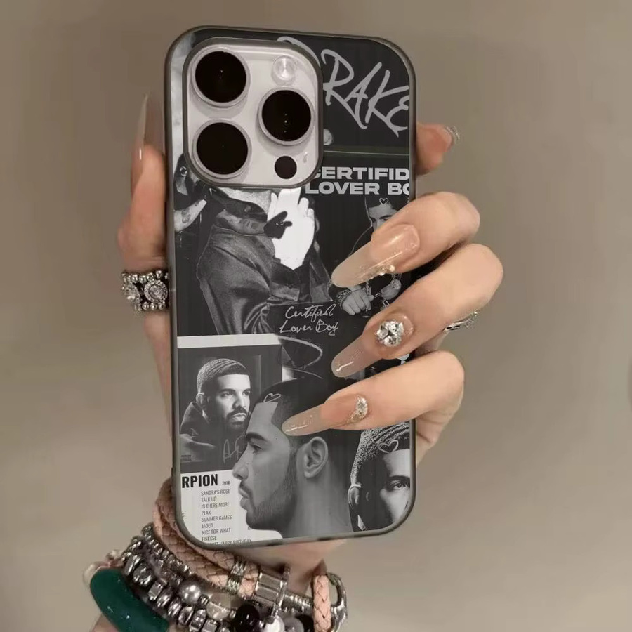 Silikon Handyhülle mit Rapper Drake Design für Apple iPhone 16 15 14 13 12 11 Pro Max Plus Pro, mehrfarbig, weich und geriffelt - Bild 5