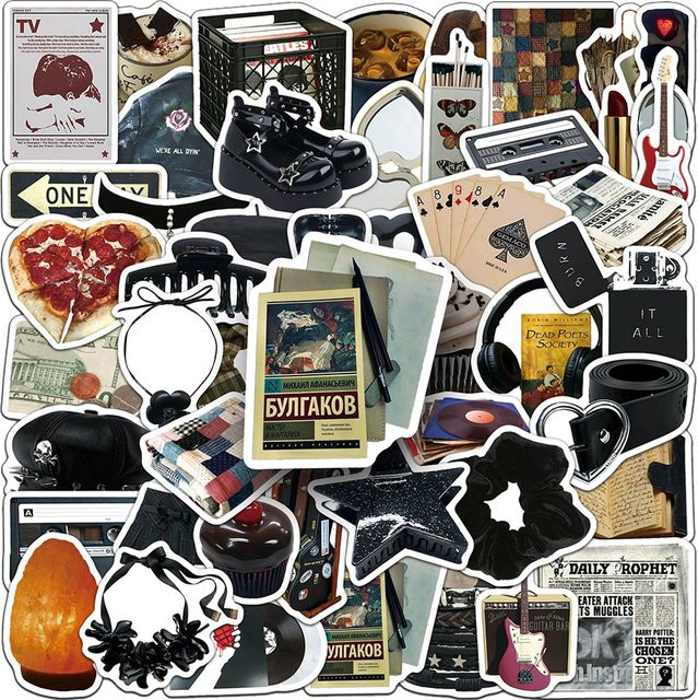 Rspctou Vintage Downtown Girl Cartoon Aufkleber Set, Ästhetische Graffiti Sticker in Multicolour für Laptop, Handy und Notizbuch - Bild 1